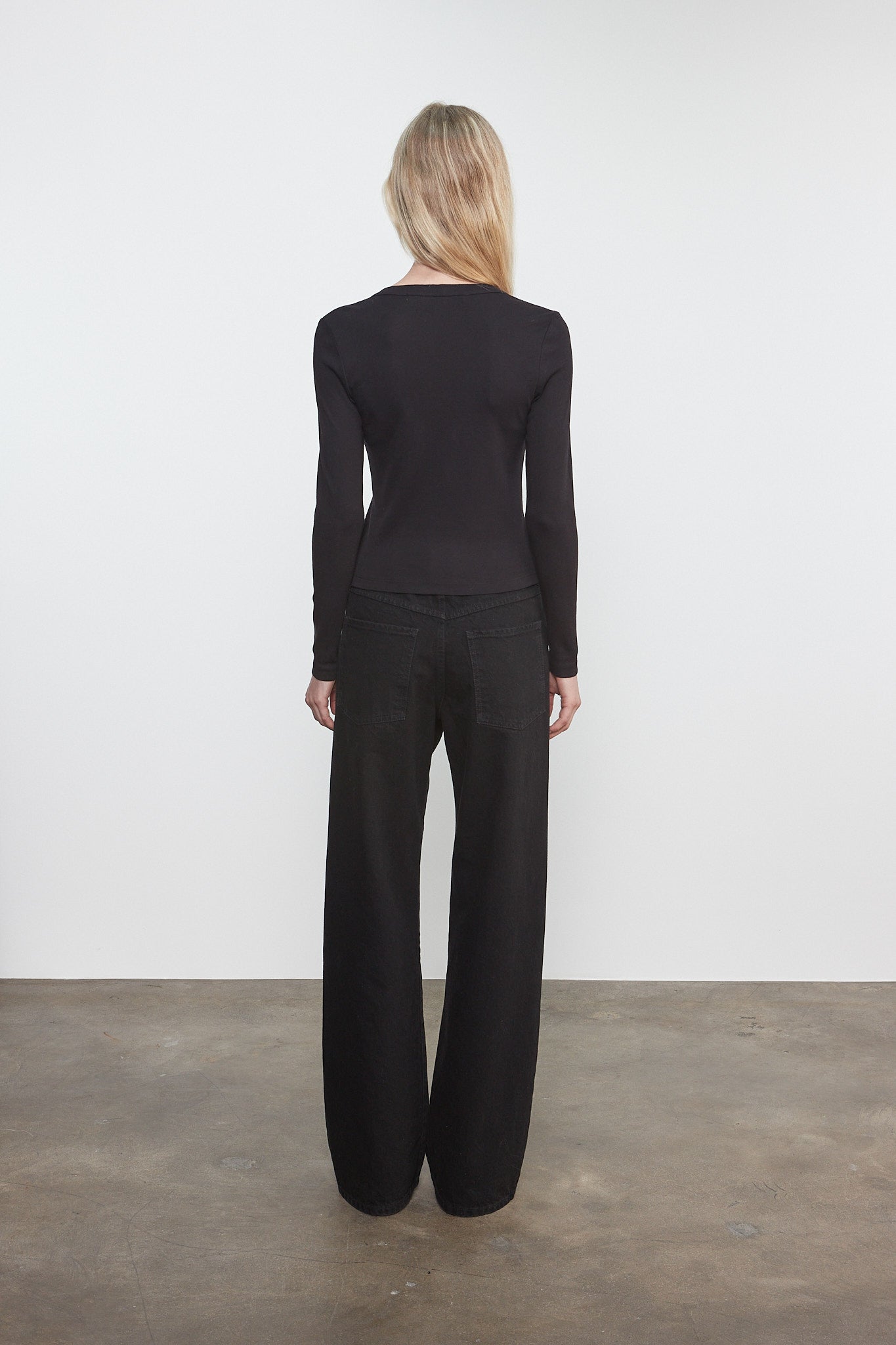 Enza Costa Supima Cotton New Classic V-Neck Cardigan in Black