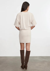 Enza Costa Supima Curve Mini Dress in Parchment