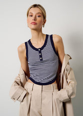 Favorite Daughter The Foundation Tank in Navy White Stripe