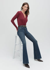 Favorite Daughter The Valentina Super High Rise Flare in Woodside