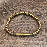 Flint Beaded Single Bracelet: Brass Snake / Large