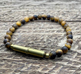 Flint Beaded Single Bracelet: Tiger Eye / Large