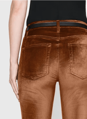 Frame Le High Flare Velvet in Bronze Velvet