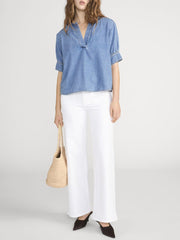 Frame Le Slim Palazzo Modernist Pocket in White