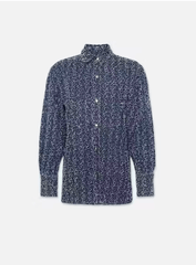 Frame Oversize Shirt in Indigo Boucle