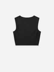 Frame The Mesh Twist Tank in Black
