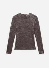 Frame Velvet Long Sleeve Top in Dusk