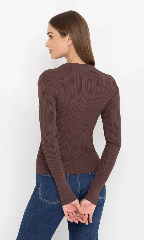 Generation Love Anira Rib Top in Brown