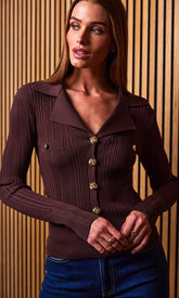 Generation Love Anira Rib Top in Brown