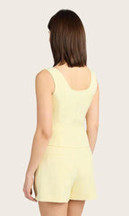 Generation Love Beatriz Crepe Vest in Pastel Yellow
