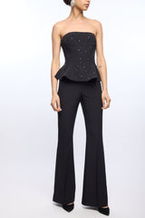 Generation Love Beverly Crystal Crepe Bustier in Black