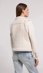 Generation Love Chad Vegan Suede Shearling Vest in Snow/White