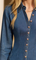 Generation Love Clemente Tencel Denim Dress in Washed Med Blue
