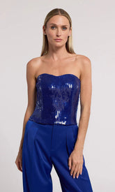 Generation Love Ettie Sequin Bustier in Ultramarine