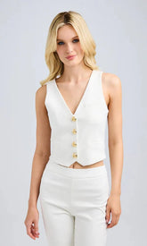 Generation Love Isadora Crepe Vest in White
