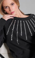 Generation Love Juno Studded Sweatshirt in Black