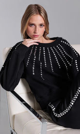 Generation Love Juno Studded Sweatshirt in Black