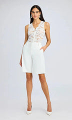 Generation Love Katina Crepe Bermuda Shorts in White