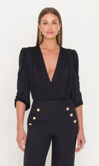 Generation Love Lehti Jersey Bodysuit in Black