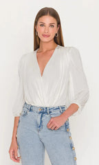 Generation Love Lehti Jersey Bodysuit in White