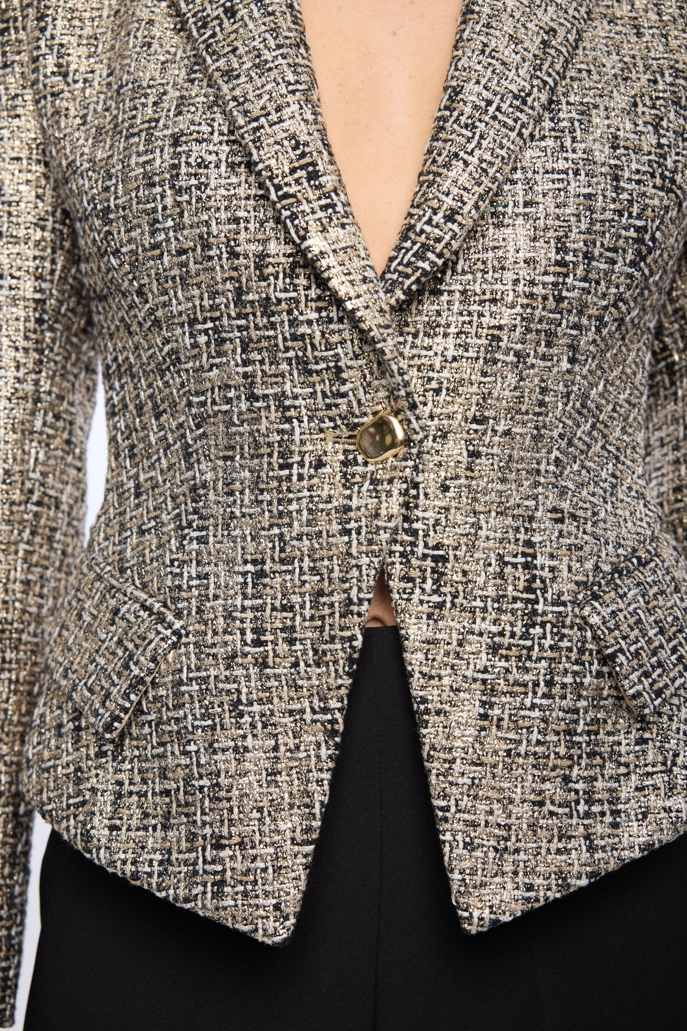 Generation Love Mara Tweed Jacket in Gold Multi