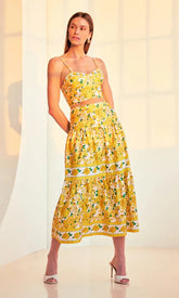 Generation Love Mondo Floral Poplin Skirt in Floral Fantasy