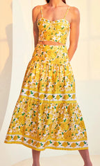 Generation Love Mondo Floral Poplin Skirt in Floral Fantasy