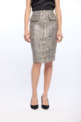Generation Love Riley Tweed Skirt in Gold Multi