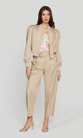 Generation Love Sariah Cotton Sateen Bomber in Light Khaki