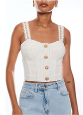 Generation Love Tiffany Tweed Bustier in Cream