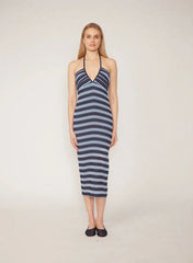 Gilner Farrar Delora Dress in Blue Knit Lace
