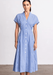 Go Silk Go For A Spin Dress in Borrow Boys Stripe