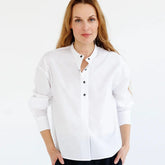 Go Silk Go Neckband of Brothers Shirt in White