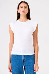 Goldie Tee Slub Cap Tee in White