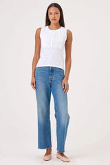 Goldie Tees Ava Henley Tank in White