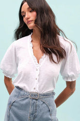 Goldie Tees Evelyn Blouse in White