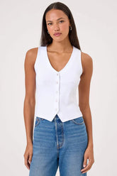 Goldie Tees Simone Vest in White