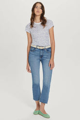Goldie Tees Watercolor Stripe Ringer Tee in Infinity