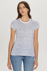 Goldie Tees Watercolor Stripe Ringer Tee in Infinity