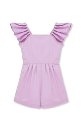 Habitual Girl Flutter Sleeve Romper in Lilac