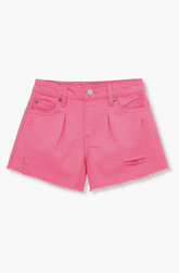 Habitual Girl Frayed Hem Short in Dark Pink