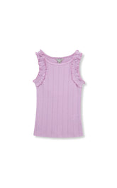 Habitual Girl Ruched Sleeve Tank Top in Lilac