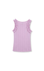 Habitual Girl Ruched Sleeve Tank Top in Lilac