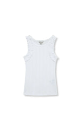 Habitual Girl Ruched Sleeve Tank Top in White