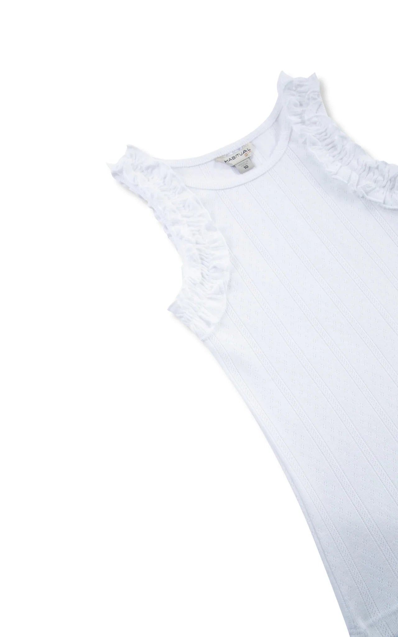 Habitual Girl Ruched Sleeve Tank Top in White