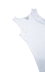 Habitual Girl Ruched Sleeve Tank Top in White