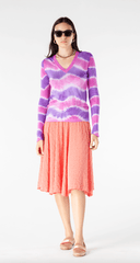Happy Sheep V Neck Sweater in Amethyst