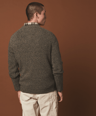 Hartford Donegal Wool Crew Sweater in Taupe