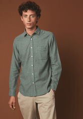 Hartford Flannel Slim-Fit Storm Shirt in Almond