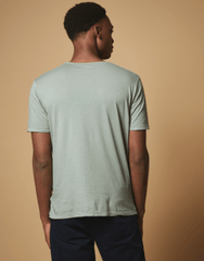 Hartford Light Jersey Crew in Gray-Green